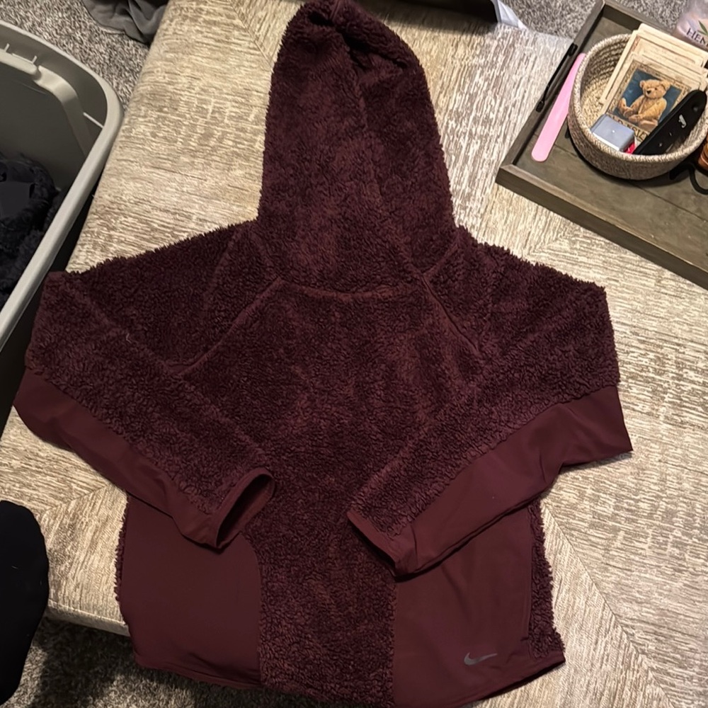 Nike Women's Burgundy Fleece Hoodie Sweater